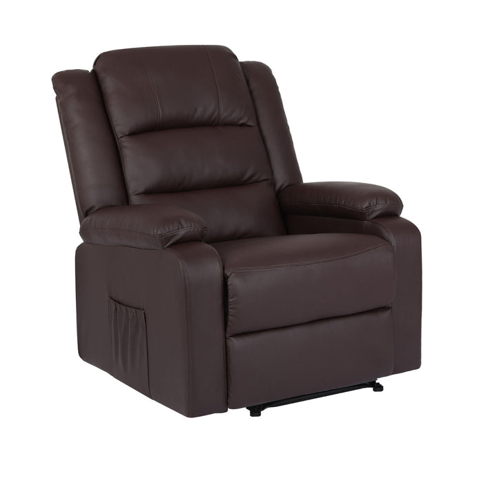 Home Recliner Chair - Pu Leather Sofa Lounge Armchair Marlo Brown