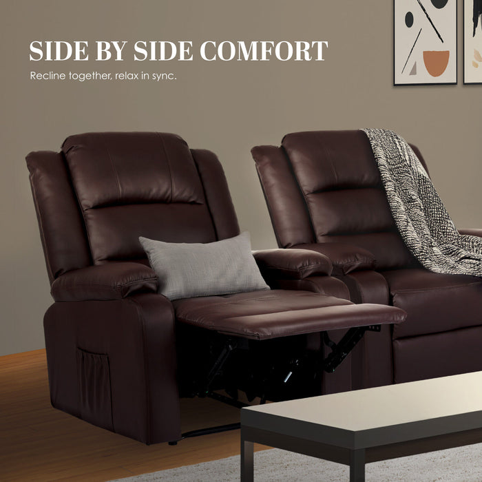 Home Recliner Chair - Pu Leather Sofa Lounge Armchair Marlo Brown