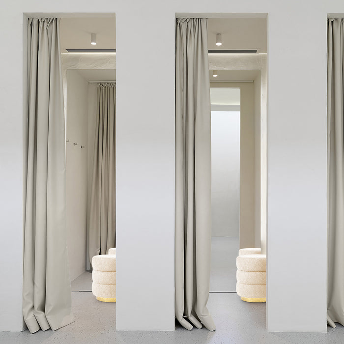 2X Round Stacked Ottoman Stool Teddy Fleece Fabric Foot Rest 38Cm Beige