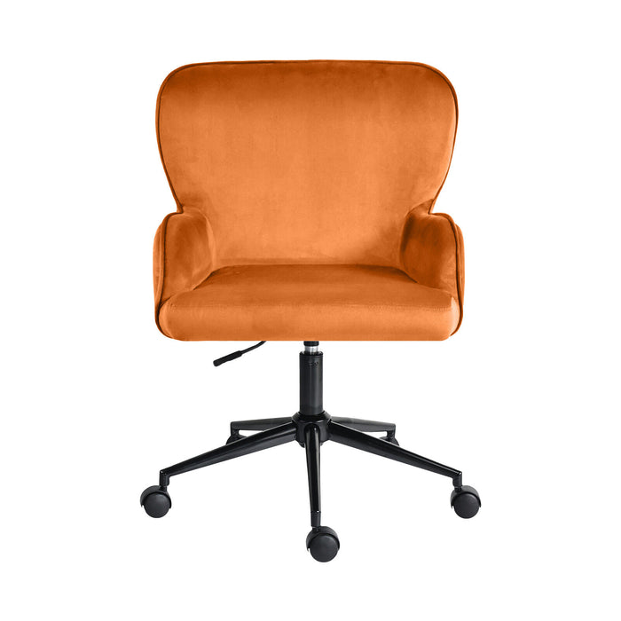 Desk Armchair - Home Office Swivel Chair Adjustable Height Seat Plume Orange