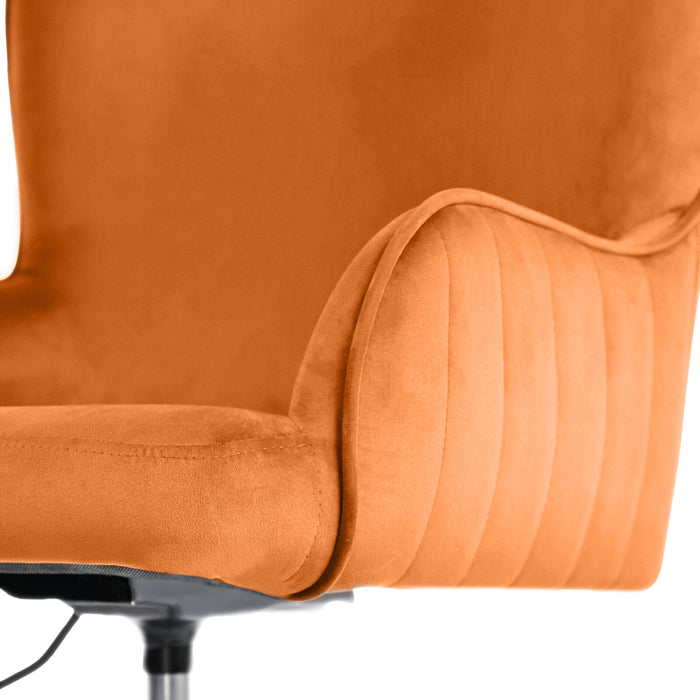 Desk Armchair - Home Office Swivel Chair Adjustable Height Seat Plume Orange