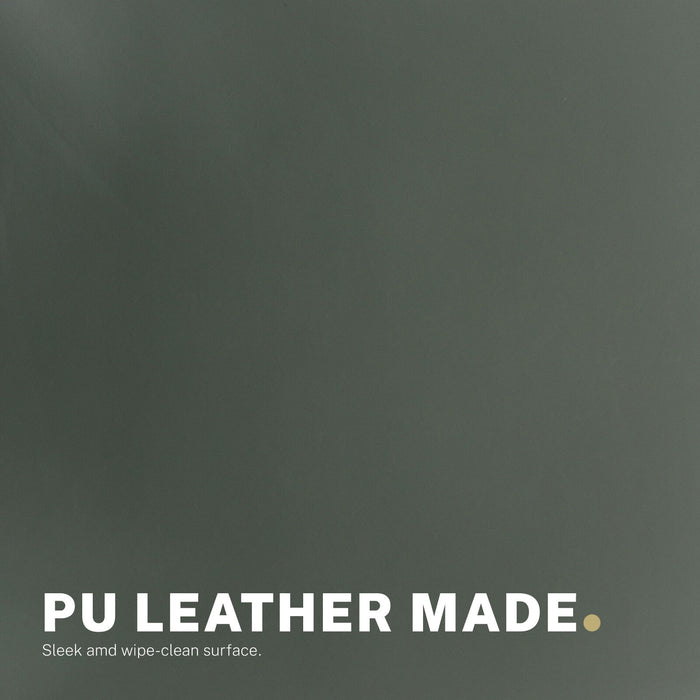 2 Set Office Desk Chair - Pu Leather Home Swivel Chair Cut-Out Seat Halo Green