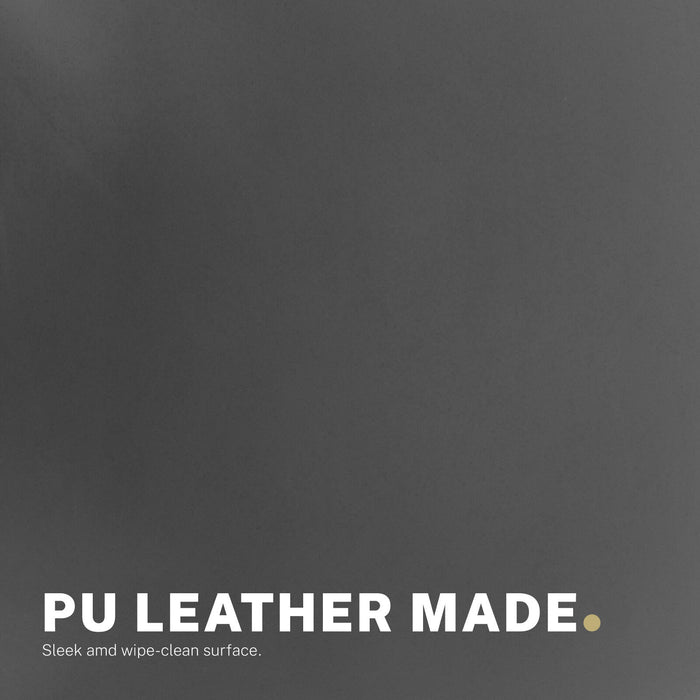 2 Set Office Desk Chair - Pu Leather Home Swivel Chair Cut-Out Seat Halo Grey