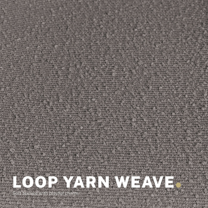 2 Set Office Desk Chair - Loop Yarn Fabric Home Swivel Chair Cut-Out Seat Halo Grey