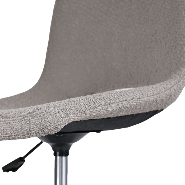 2 Set Office Desk Chair - Loop Yarn Fabric Home Swivel Chair Cut-Out Seat Halo Grey