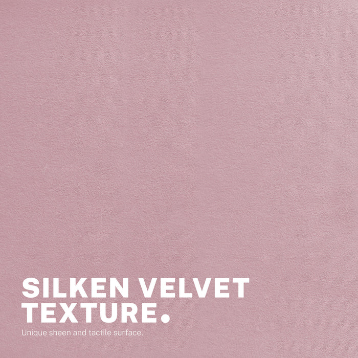 Office Desk Chair - Velvet Armless Swivel Study Seat Ovoid Pink