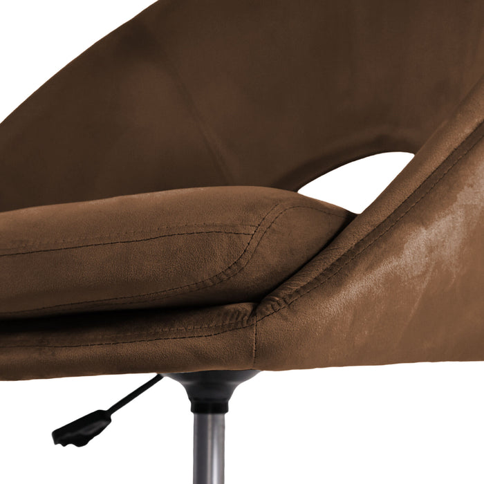 Office Desk Chair - Velvet Home Office Swivel Computer Seat Cove Brown