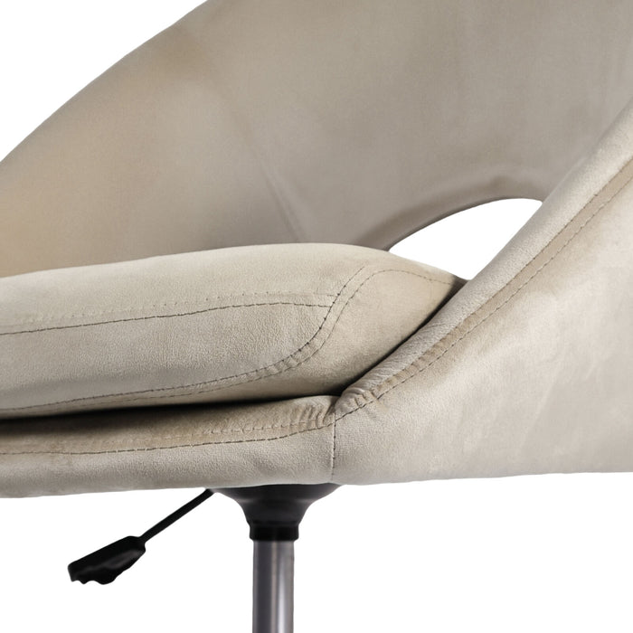 Office Desk Chair - Velvet Home Office Swivel Computer Seat Cove Cream