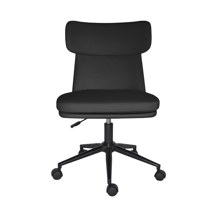 Office Desk Chair - Pu Leather Home Office Swivel Chair Computer Seat Black