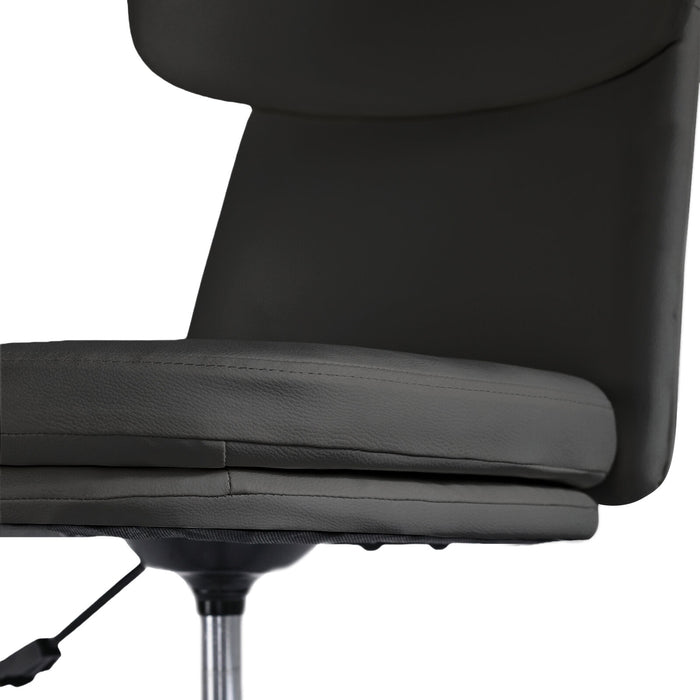 Office Desk Chair - Pu Leather Home Office Swivel Chair Computer Seat Black
