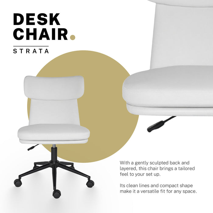 Office Desk Chair - Pu Leather Home Office Swivel Chair Computer Seat White