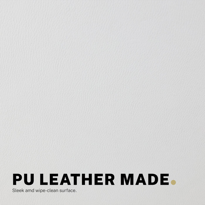 Office Desk Chair - Pu Leather Home Office Swivel Chair Computer Seat White