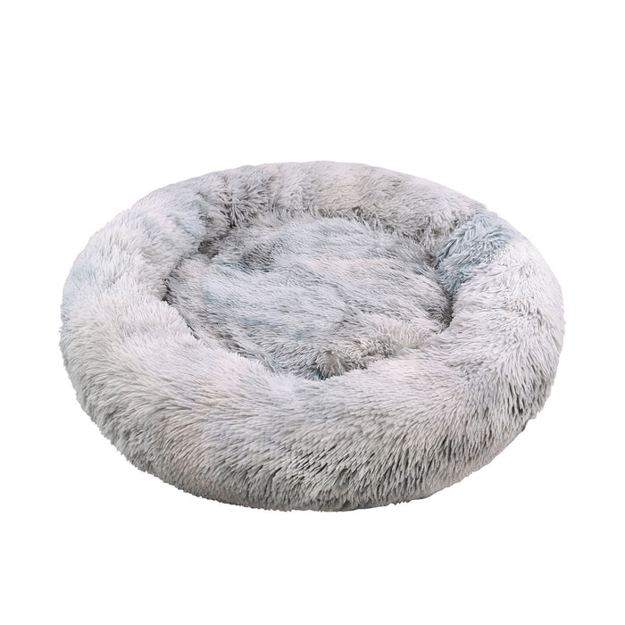 Dog Cat Pet Calming Bed Washable Zipper Cover Warm Soft Plush Round Sleeping 120Cm