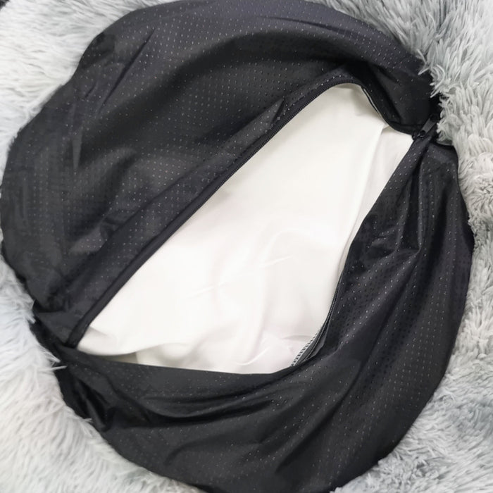 Dog Cat Pet Calming Bed Washable Zipper Cover Warm Soft Plush Round Sleeping 120Cm