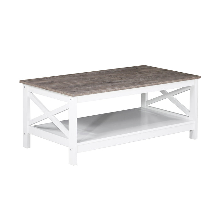 Coastal Coffee Table In White And Grey