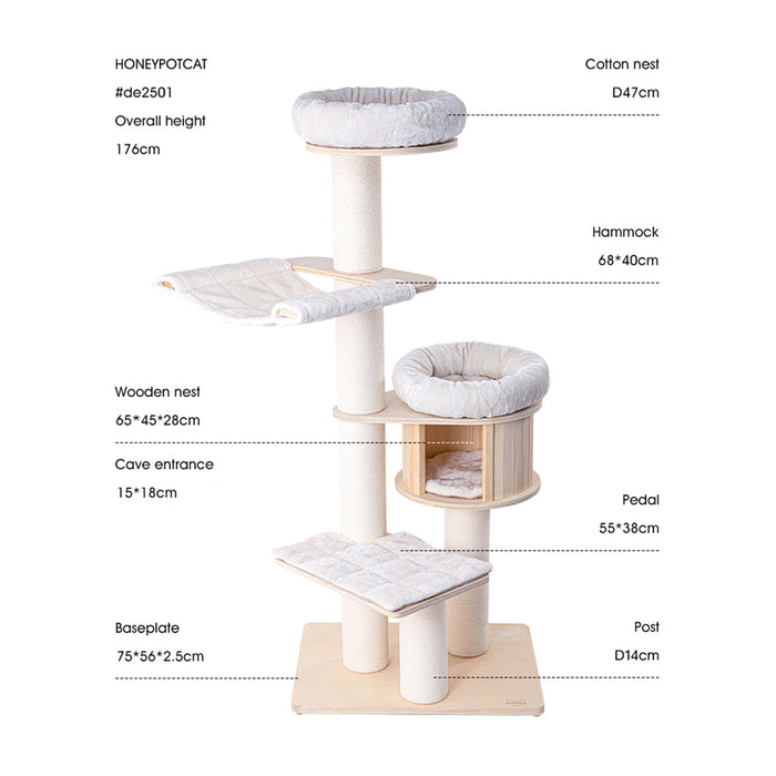 Signature Solid Wood Cat Tower - 175.5Cm