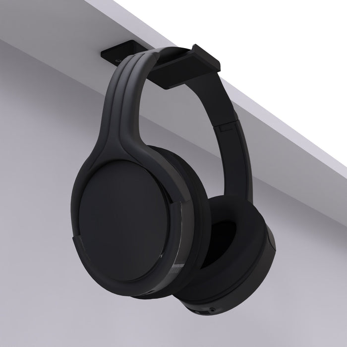Hh Universal Under Desk Headphone Hook Black