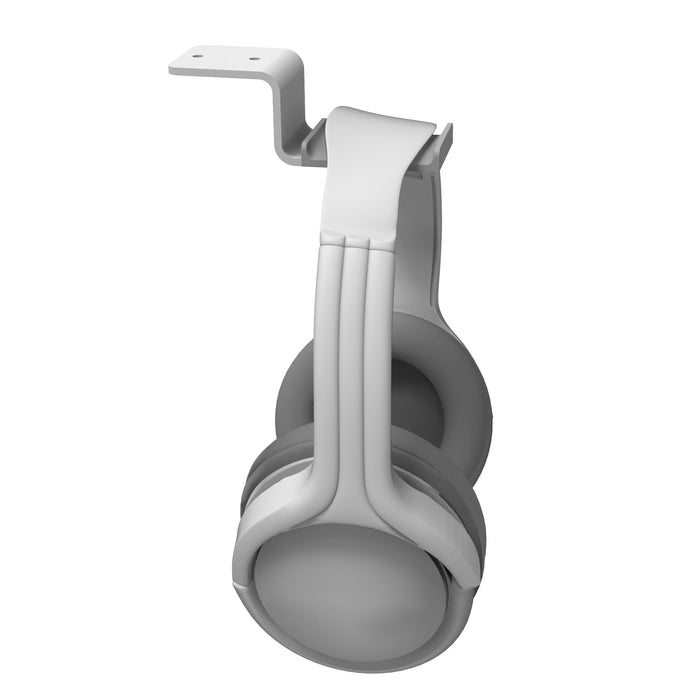 Hhw Universal Under Desk Headphone Hook White