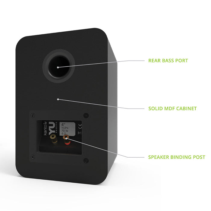 Yu Passive 4" Speakers With 1" Silk Dome Tweeter And 4" Kevlar Woofer - Black Pair