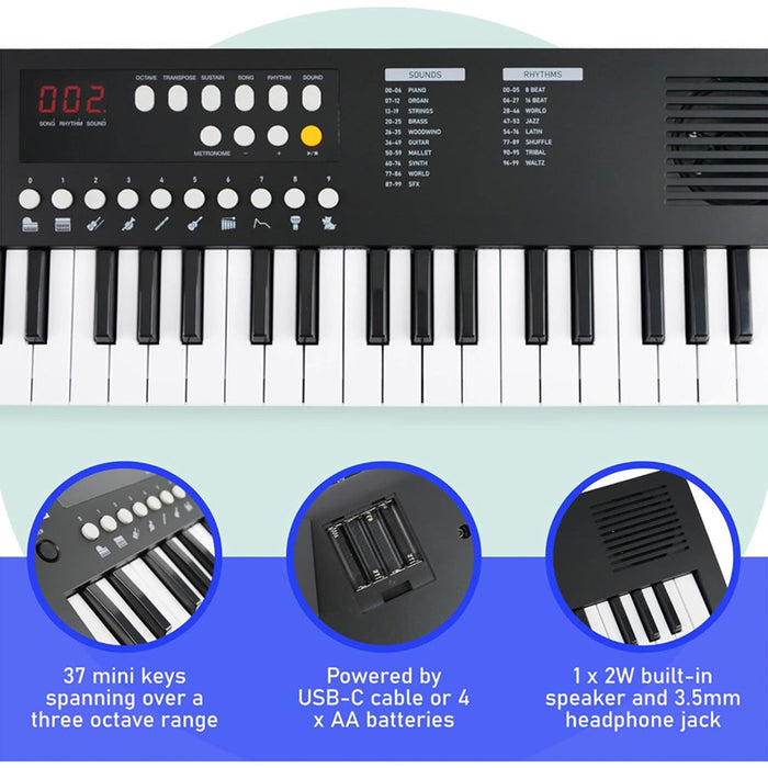 Mini Keyboard 37 Key Keyboard - Black