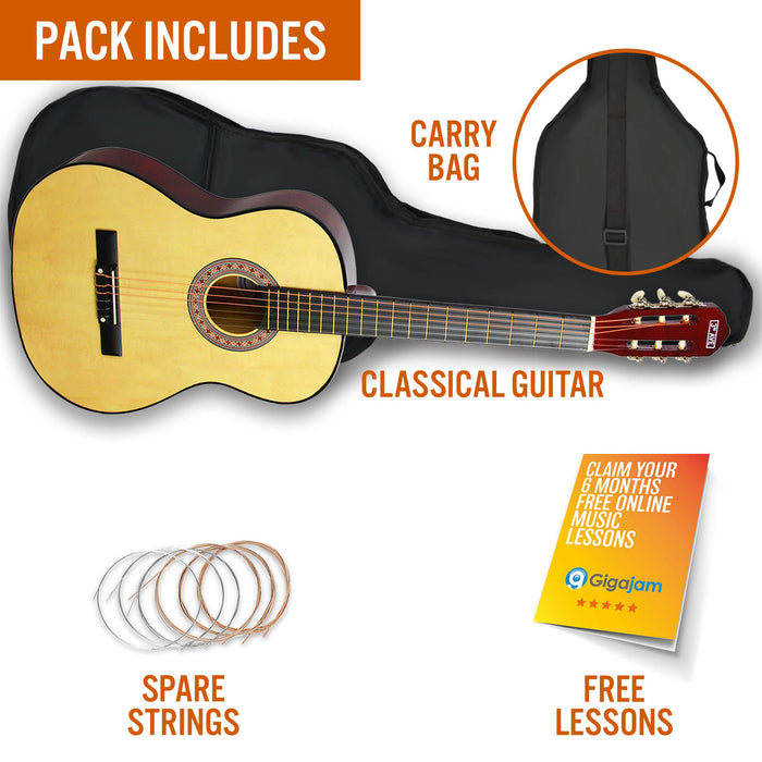 3 / 4 Size Classical Guitar Pack - Natural