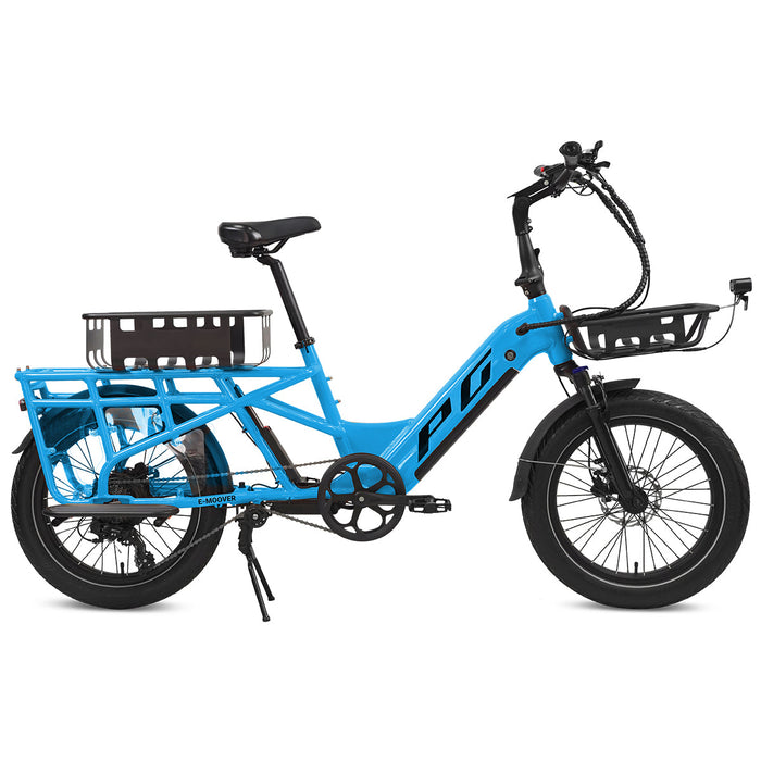 Bikes E-Moover E-Cargo Bike + Accessory Kit - Electric Blue