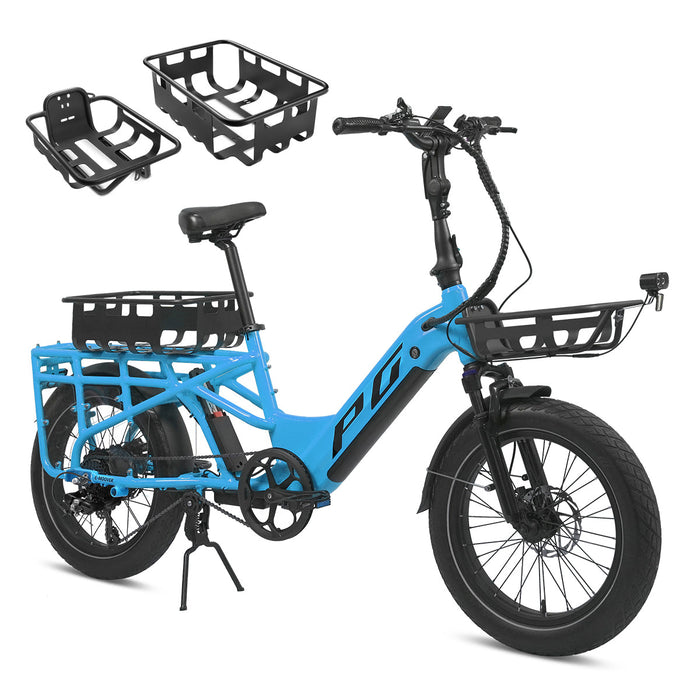 Bikes E-Moover Cargo Bike + Hauler Kit - Electric Blue