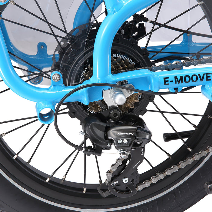 Bikes E-Moover Cargo Bike + Hauler Kit - Electric Blue