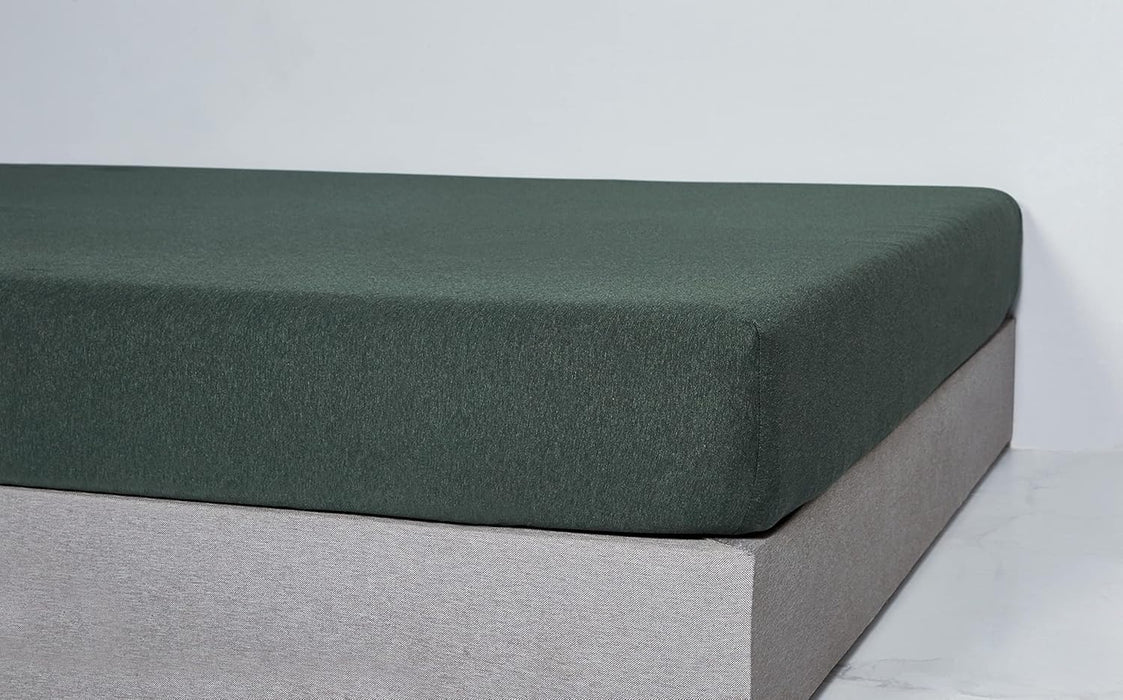 Double Size 100% Jersey Cotton Soft Stretchy Breathable Fitted Sheet - Forest Green