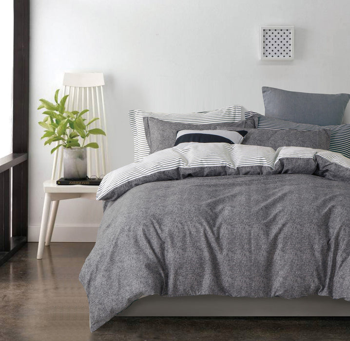 Queen Size 100% Cotton Reversible Quilt Cover Set - Gerry