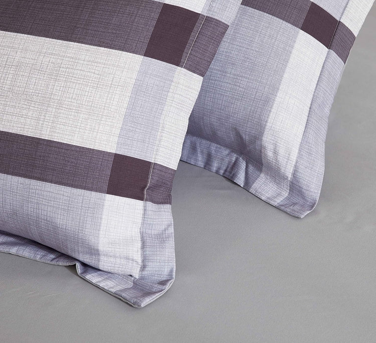 King Size Print Microfibre Quilt Cover Set - Ultra Soft With Zipper Closure - Stanley