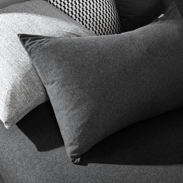 Super King Size 100% Jersey Cotton Quilt Cover Set - Black Marble