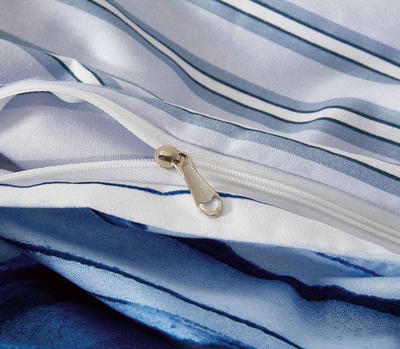 Super King Size Print Microfibre Quilt Cover Set - Ultra Soft With Zipper Closure - Ethan