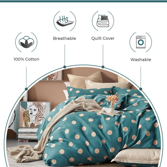 Super King Size 100% Cotton Hugo Reversible Printed Quilt Cover Set