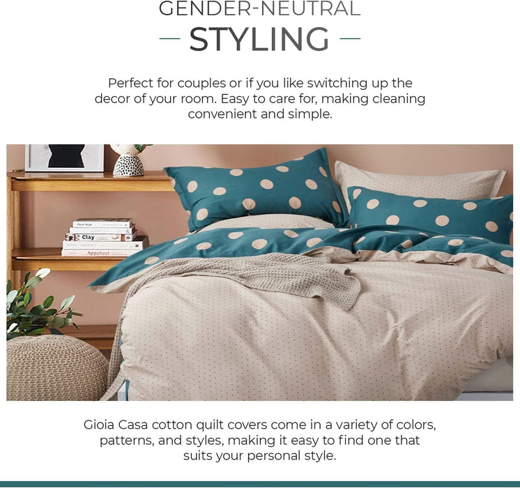 Super King Size 100% Cotton Hugo Reversible Printed Quilt Cover Set