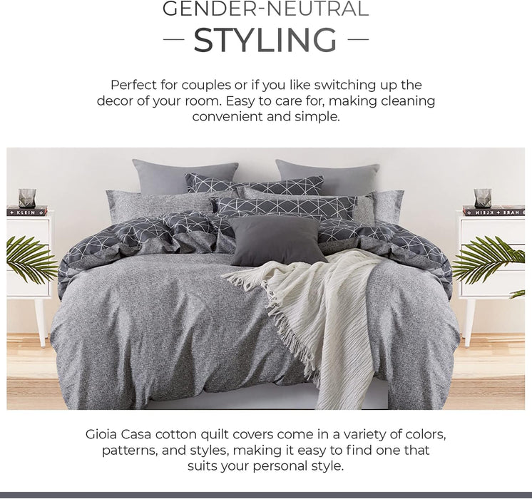 Super King Size 100% Cotton Manhattan Reversible Printed Quilt Cover Set