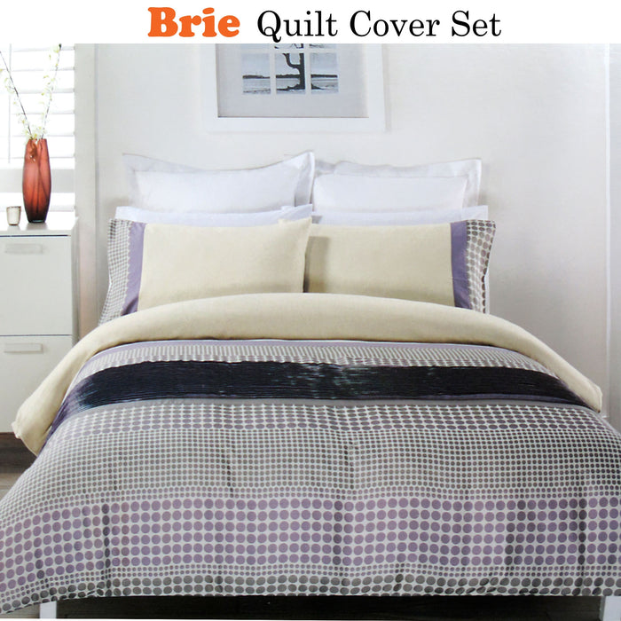 Lilac Grey Quilt Cover Set King