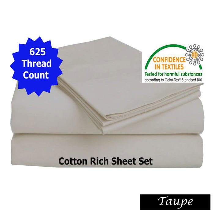 625Tc Cotton Rich Sheet Set Taupe Queen