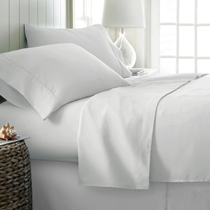 400Tc Cotton Sateen Sheet Set Queen - White