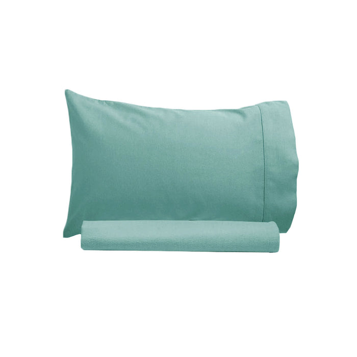 250Tc 100% Cotton Sheet Set Single Teal