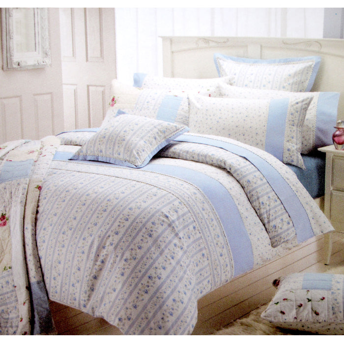 225Tc Ashby Rose Blue Quilt Cover Set King