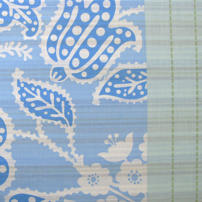 225Tc Java Floral Blue Polyester Cotton Quilt Cover Set Single