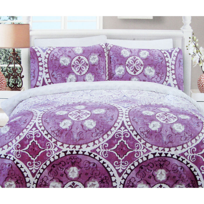 225Tc Kasbah Mandala Cotton Rich Easy Care Quilt Cover Set Queen