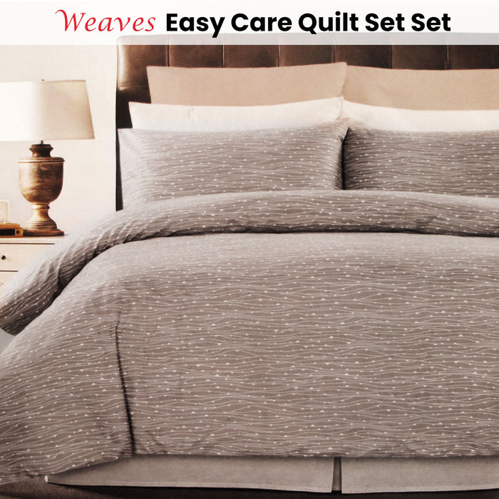 Coffee Easy Care Quilt Cover Set King