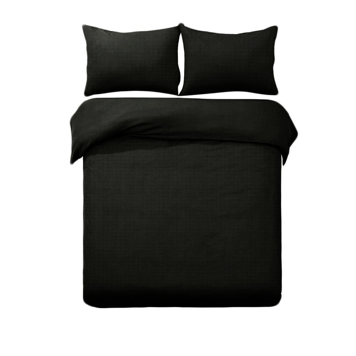 Denver Embossed Quilt Cover Set Black King
