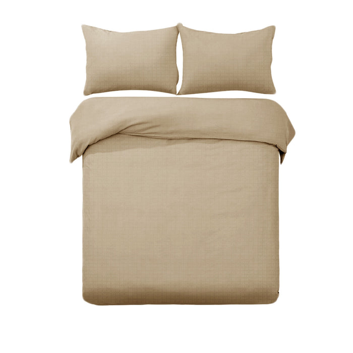 Denver Embossed Quilt Cover Set Latte King