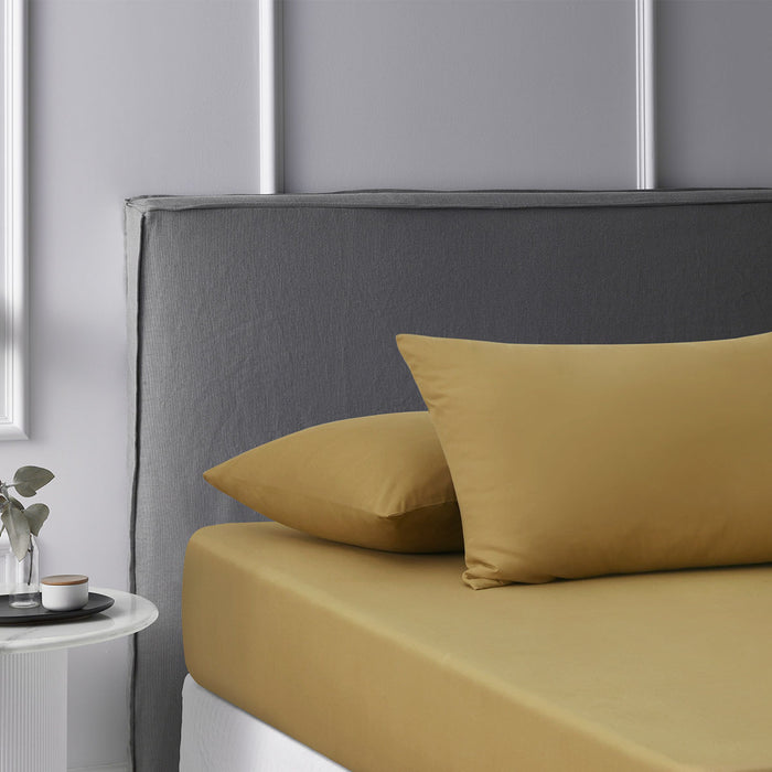 Pecan Washed Cotton Fitted Sheet Set Queen