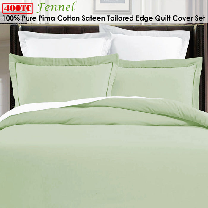 Pima Cotton Fennel Quilt Cover Set King