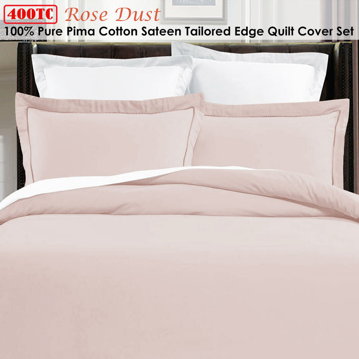 Pima Cotton Rose Dust Quilt Cover Set King