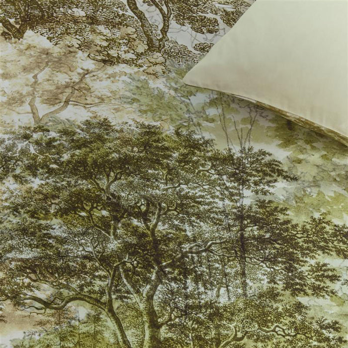 Arcadia Green Cotton Sateen Quilt Cover Set King